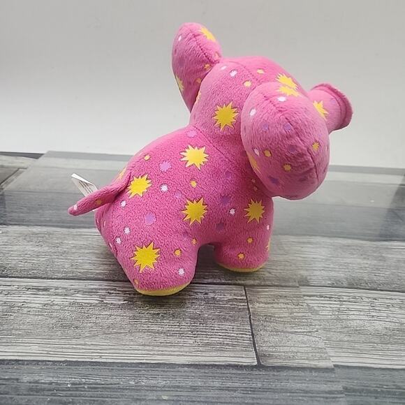 2008 TOTS Lets Make Some Noise Pink Elephant with Starbursts Plush Stuffy [87] - Picture 3 of 10